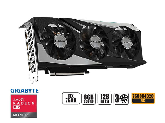 Tarjeta Gráfica Gigabyte Radeon RX 7600 GAMING OC 8G